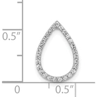 14K White Gold Diamond Teardrop Pendant with Natural Round Diamonds - 0.20 Carat Total Diamond Weight by Monteluci Fine Jewelry