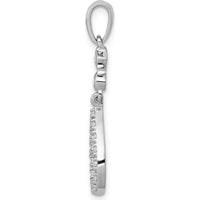 14K White Gold Diamond Teardrop Pendant with Round Cut Diamonds - 0.018 Carat Total Diamond Weight by Monteluci Fine Jewelry