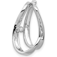 14K White Gold Diamond Teardrop Pendant with Round Diamond - 0.04 Carat Total Diamond Weight by Monteluci Fine Jewelry