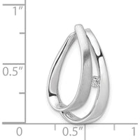 14K White Gold Diamond Teardrop Pendant with Round Diamond - 0.04 Carat Total Diamond Weight by Monteluci Fine Jewelry