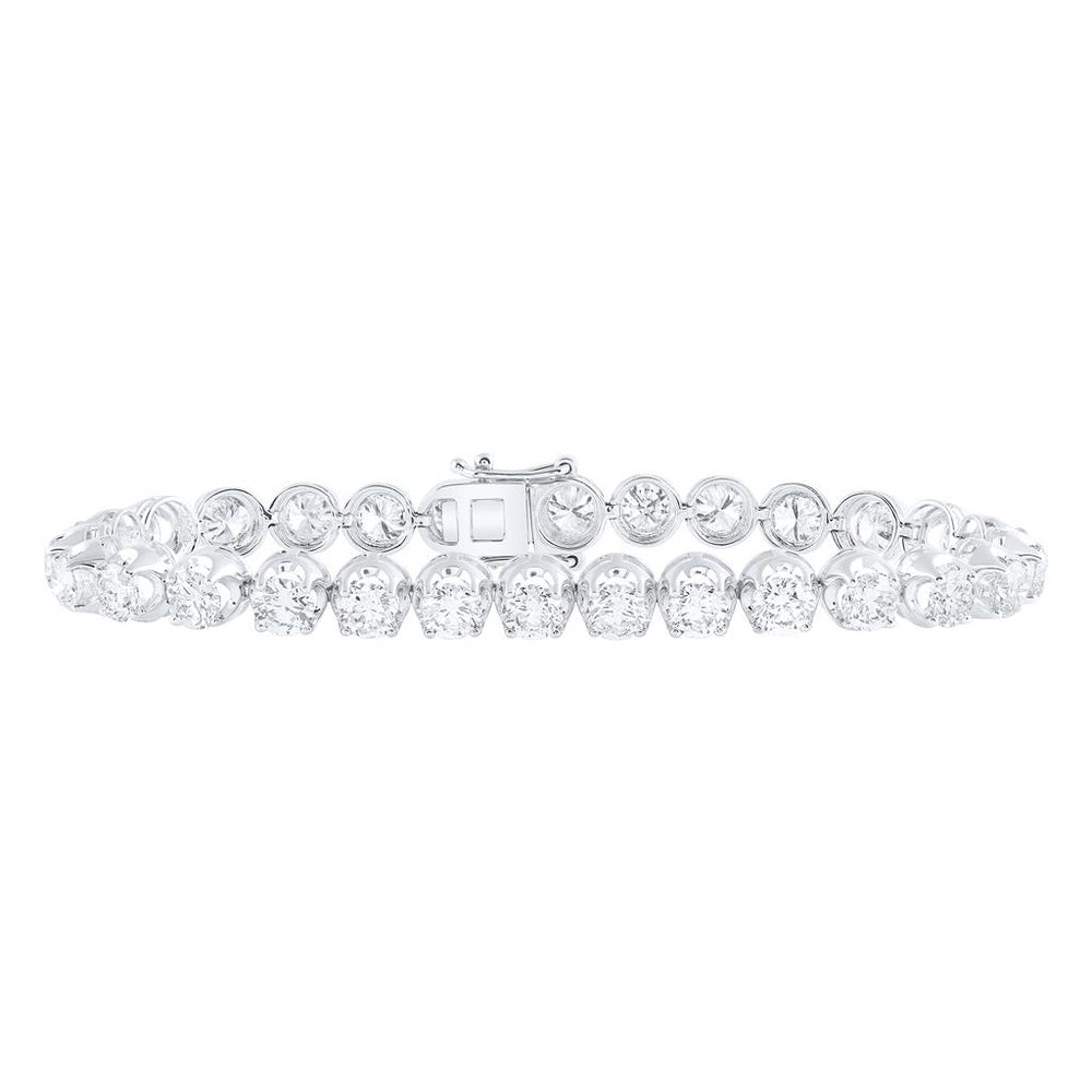 14K White Gold Diamond Tennis Bracelet - 10 Carat Total Diamond Weight