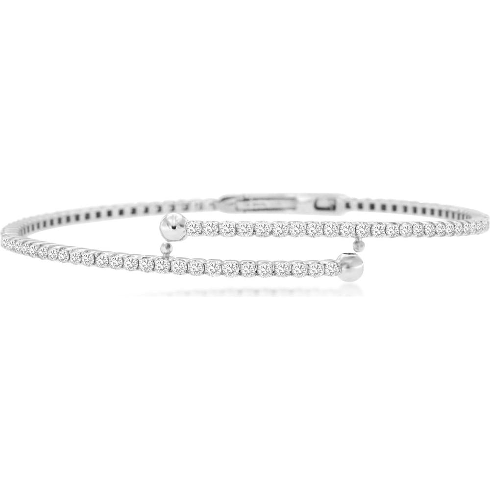 14K White Gold Diamond Tennis Bracelet - 2.33 Carats Total Diamond Weight