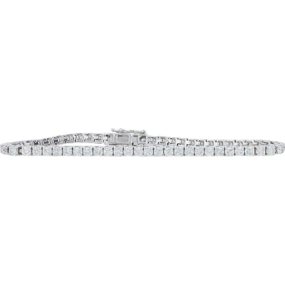 14K White Gold Diamond Tennis Bracelet - 5.00 Carat Total Diamond Weight