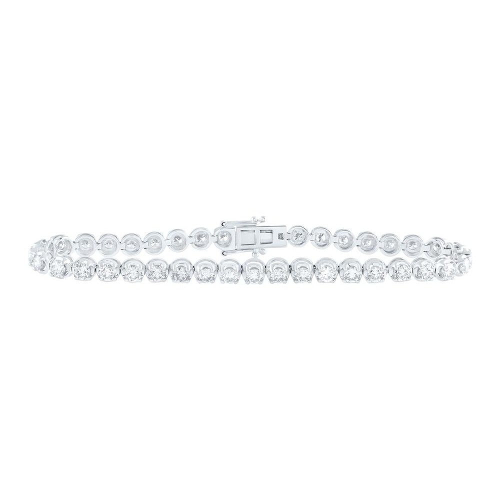 14K White Gold Diamond Tennis Bracelet - 5 Carat Total Diamond Weight