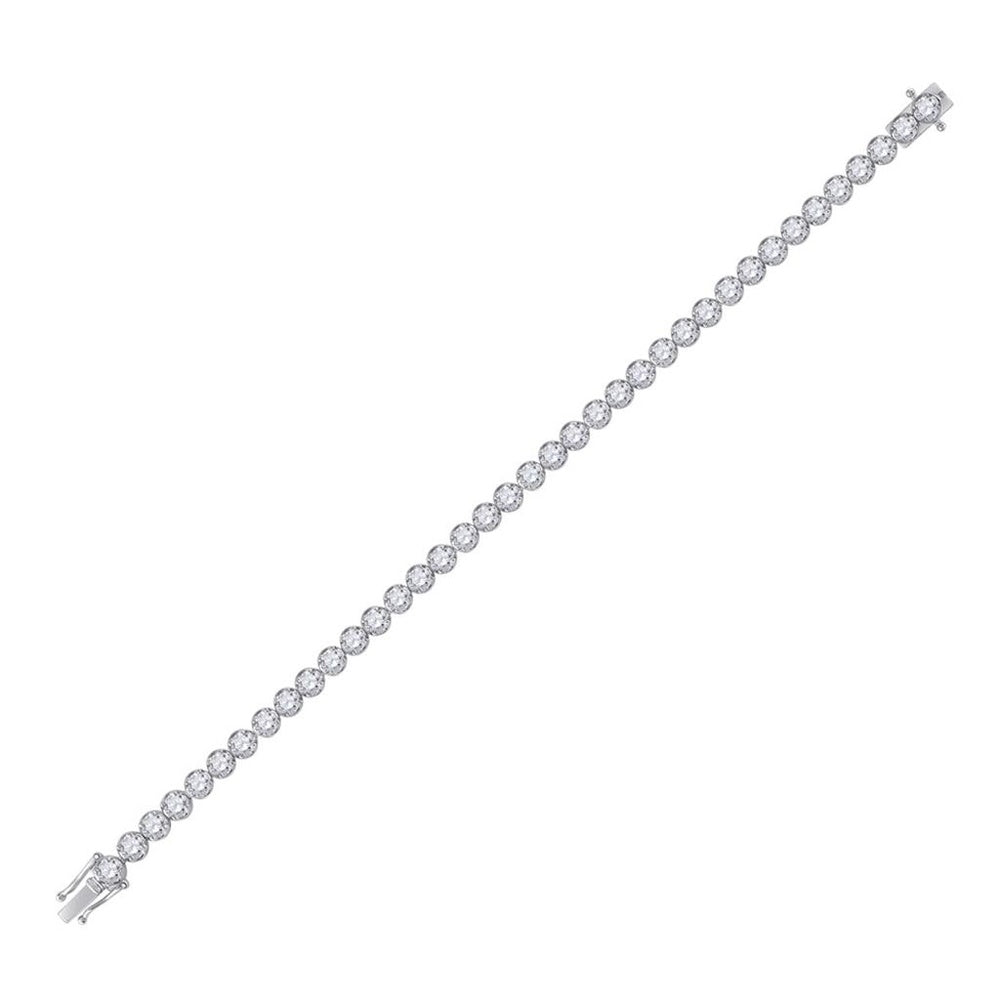 14K White Gold Diamond Tennis Bracelet - 5 Carat Total Diamond Weight