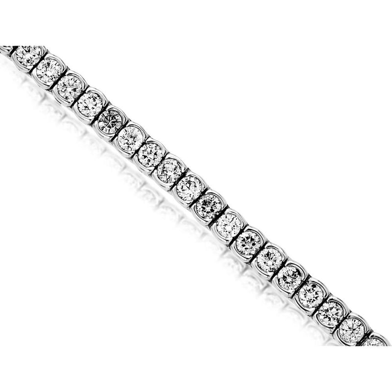 14K White Gold Diamond Tennis Bracelet - 6.00 Carats Total Diamond Weight