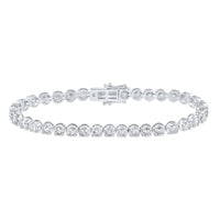 14K White Gold Diamond Tennis Bracelet - 6 Carat Total Diamond Weight