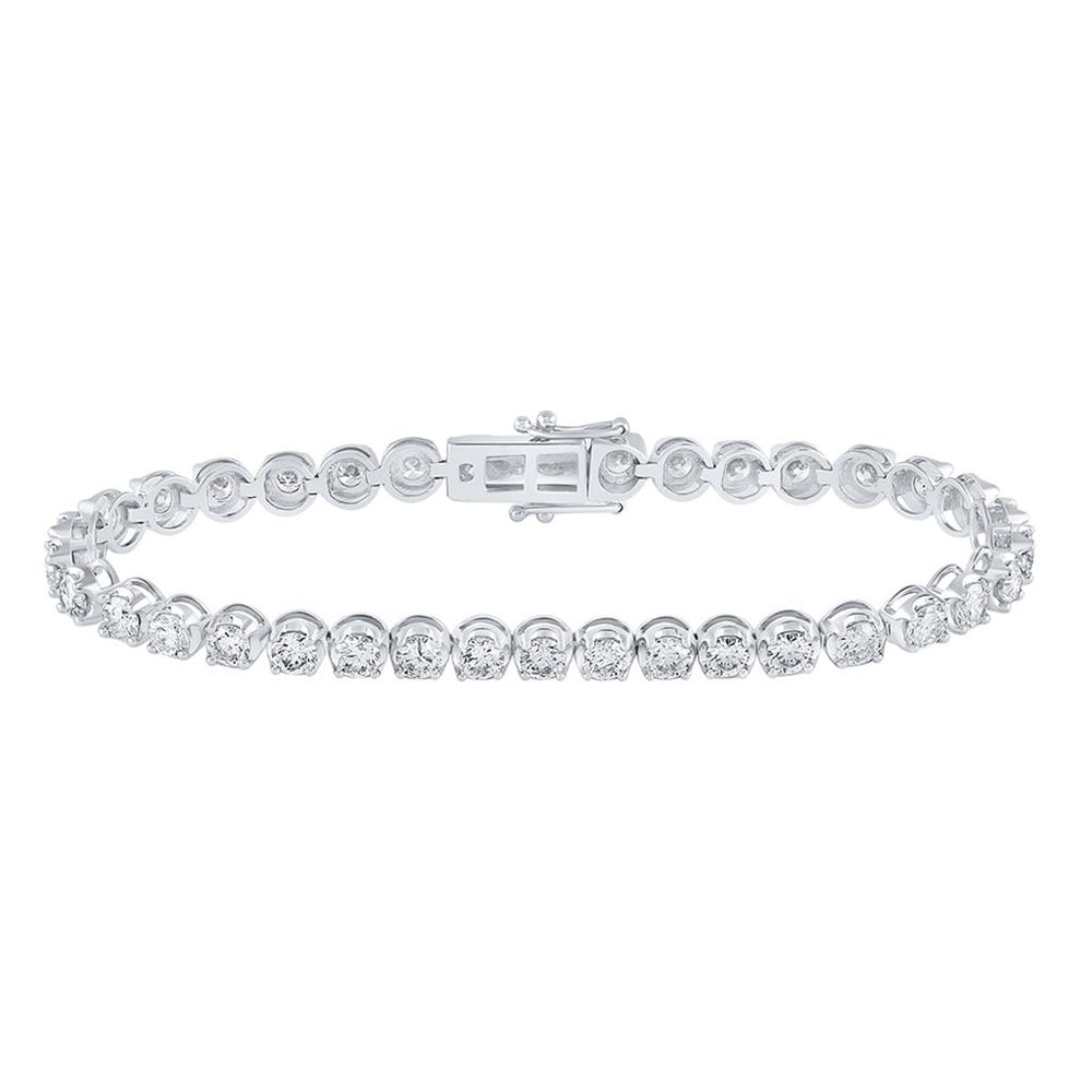 14K White Gold Diamond Tennis Bracelet - 6 Carat Total Diamond Weight