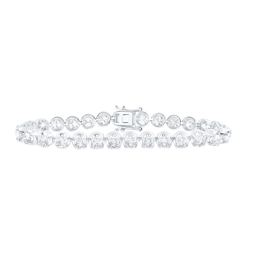 14K White Gold Diamond Tennis Bracelet - 9 Carat Total Diamond Weight