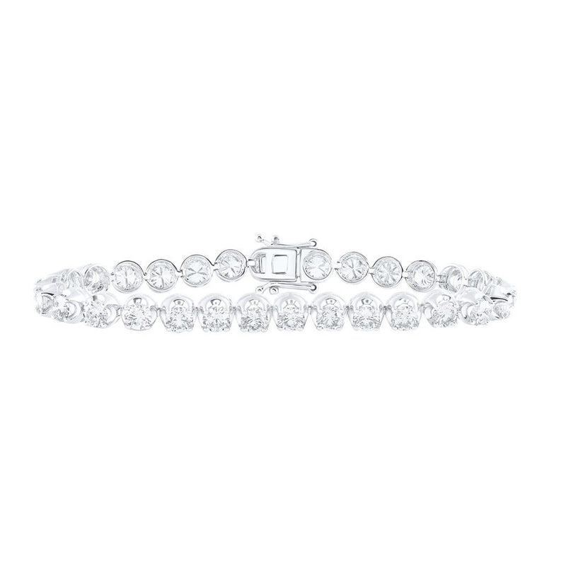 14K White Gold Diamond Tennis Bracelet - 9 Carat Total Diamond Weight
