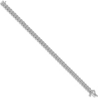 14K White Gold Diamond Tennis Bracelet with 1 Carat of Round Diamonds - 7-inch Length by Monteluci Fine Jewelry