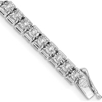 14K White Gold Diamond Tennis Bracelet with 2 Carat Round Diamonds - Illusion Setting, 7.25" by Monteluci Fine Jewelry