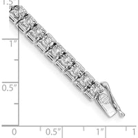14K White Gold Diamond Tennis Bracelet with 2 Carat Round Diamonds - Illusion Setting, 7.25" by Monteluci Fine Jewelry