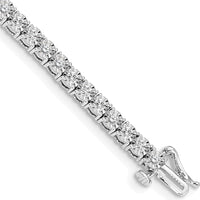 14K White Gold Diamond Tennis Bracelet with 2 Carats Total Diamond Weight in Illusion Setting by Monteluci Fine Jewelry