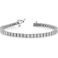 14K White Gold Diamond Tennis Bracelet with 2 Carats Total Diamond Weight in Illusion Setting by Monteluci Fine Jewelry