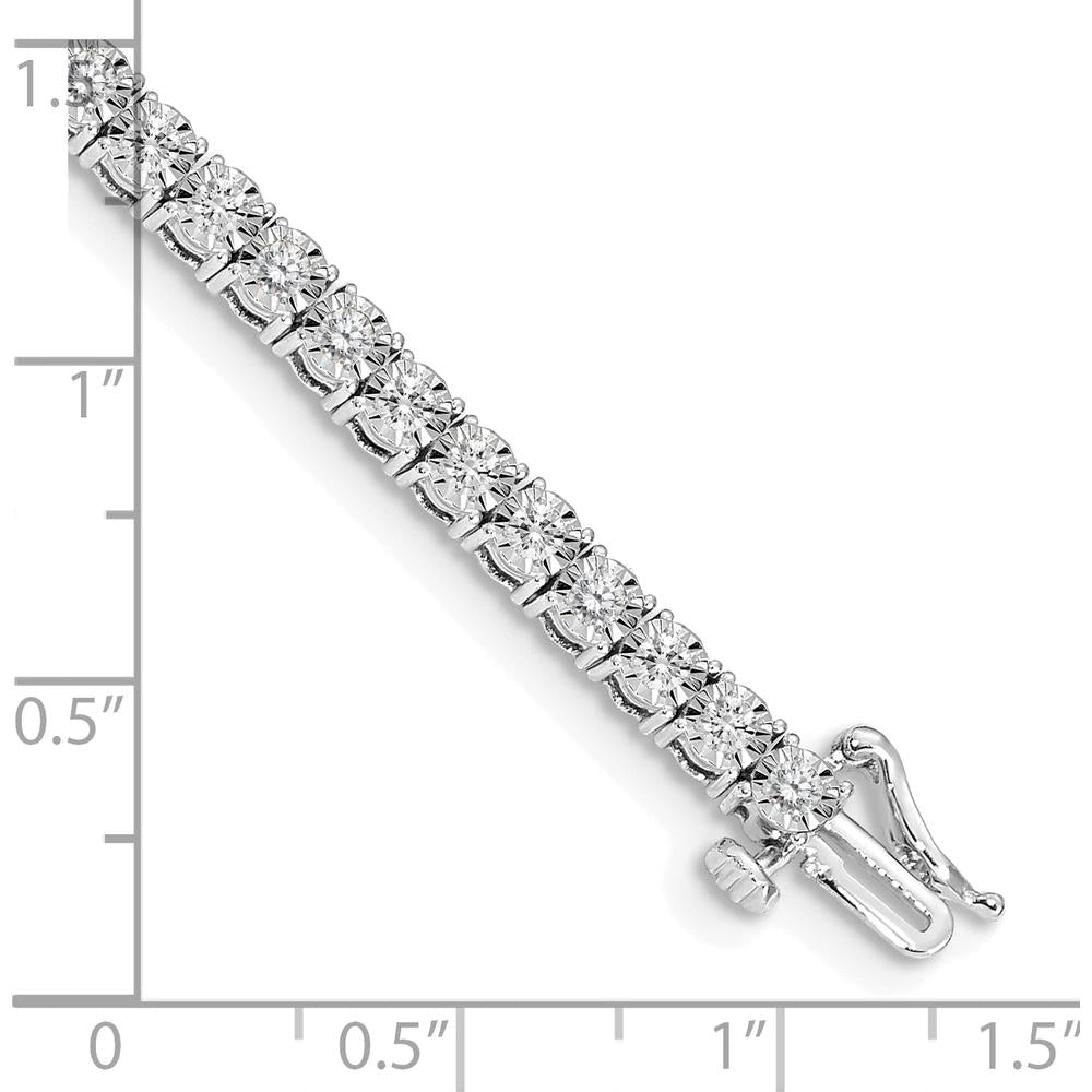 14K White Gold Diamond Tennis Bracelet with 2 Carats Total Diamond Weight in Illusion Setting by Monteluci Fine Jewelry