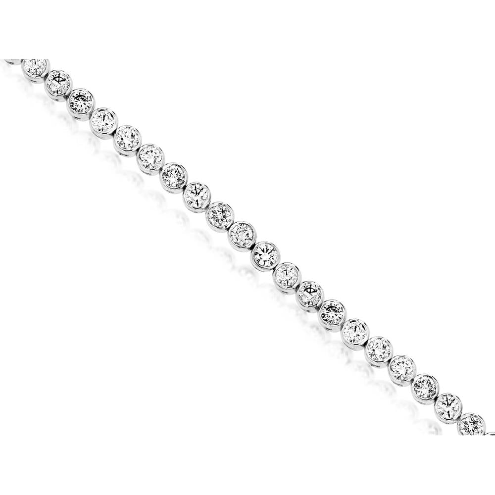 14K White Gold Diamond Tennis Bracelet with Prong Set Round Brilliant Diamonds - 2.00 Carats Total Diamond Weight