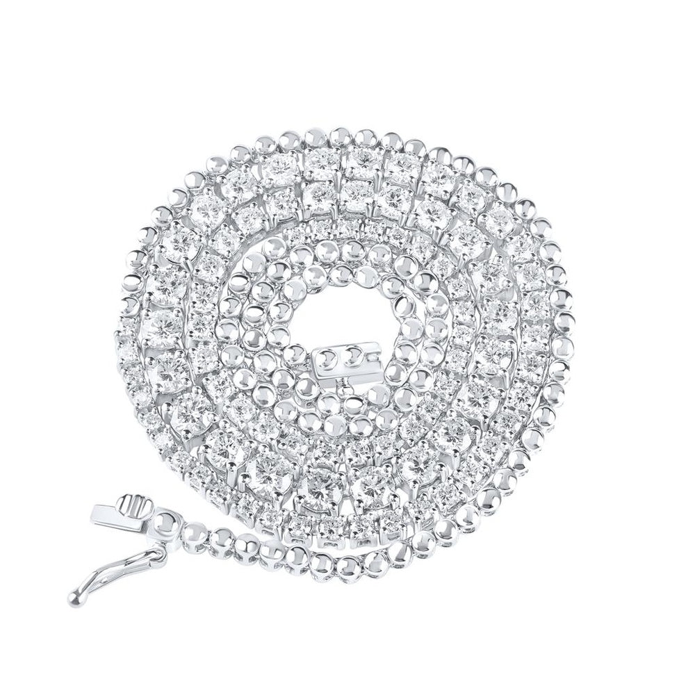 14K White Gold Diamond Tennis Necklace - 4 Carat Total Diamond Weight