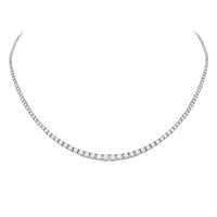 14K White Gold Diamond Tennis Necklace - 4 Carat Total Diamond Weight
