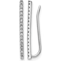 14K White Gold Diamond Threader Ear Climbers with 32 Round Diamonds - 0.25 Carats Total Diamond Weight by Monteluci Fine Jewelry