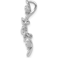 14K White Gold Diamond Three Flower Chain Slide Earrings - 0.085 Carat Total Diamond Weight by Monteluci Fine Jewelry