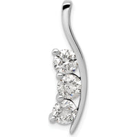 14K White Gold Diamond Three-Stone Pendant with Curved Channel Setting - 1.5 Carat Total Diamond Weight by Monteluci Fine Jewelry