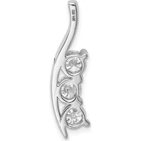 14K White Gold Diamond Three-Stone Pendant with Curved Channel Setting - 1.5 Carat Total Diamond Weight by Monteluci Fine Jewelry