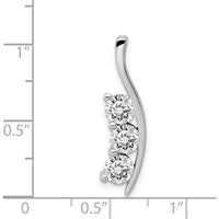 14K White Gold Diamond Three-Stone Pendant with Curved Channel Setting - 1.5 Carat Total Diamond Weight by Monteluci Fine Jewelry