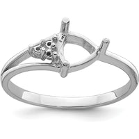 14K White Gold Diamond Trillion Gemstone Ring Mounting - 6mm by Monteluci Fine Jewelry