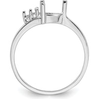 14K White Gold Diamond Trillion Gemstone Ring Mounting - 6mm by Monteluci Fine Jewelry