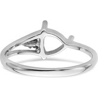 14K White Gold Diamond Trillion Gemstone Ring Mounting - 6mm by Monteluci Fine Jewelry