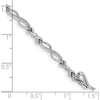 14K White Gold Diamond Twist Link Bracelet - 1/20 Carats Total Diamond Weight by Monteluci Fine Jewelry