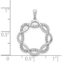 14K White Gold Diamond Twisted Pendant - 36 Round Diamonds, 0.006 Carat Total Diamond Weight by Monteluci Fine Jewelry