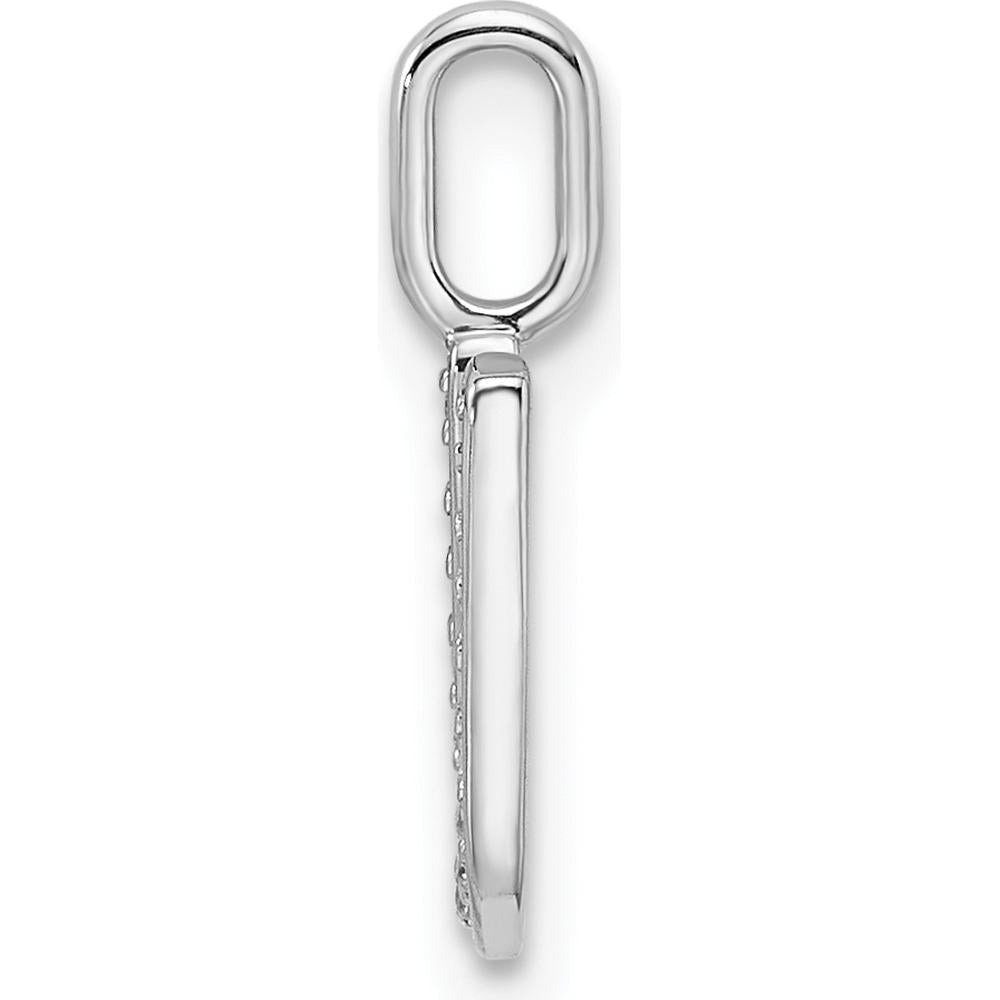 14K White Gold Diamond "U" Initial Pendant with Round Diamonds by Oro Pregiato