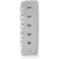 14K White Gold Diamond V Initial Charm with 11 Round Diamonds - 0.11 Carat Total Diamond Weight by Oro Pregiato