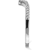 14K White Gold Diamond V Ring with 20 Round Diamonds - 0.17 Carat Total Diamond Weight by Oro Pregiato