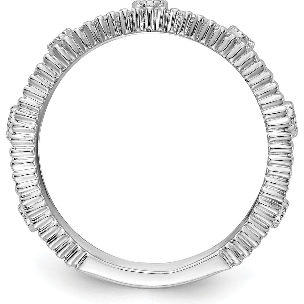 14K White Gold Diamond Vintage Band with Round Diamonds - 0.07 Carat Total Diamond Weight by 0