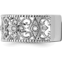 14K White Gold Diamond Vintage Band with Round Diamonds - 0.07 Carat Total Diamond Weight by 0