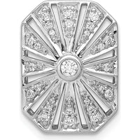 14K White Gold Diamond Vintage Chain Slide Pendant with Round Diamonds - 1/5 Carat Total Diamond Weight by Monteluci Fine Jewelry