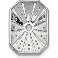 14K White Gold Diamond Vintage Chain Slide Pendant with Round Diamonds - 1/5 Carat Total Diamond Weight by Monteluci Fine Jewelry