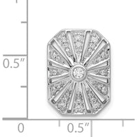 14K White Gold Diamond Vintage Chain Slide Pendant with Round Diamonds - 1/5 Carat Total Diamond Weight by Monteluci Fine Jewelry