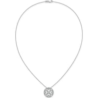14K White Gold Diamond Vintage Hearts Pendant Necklace - 1/2 Carat Total Diamond Weight by Monteluci Fine Jewelry
