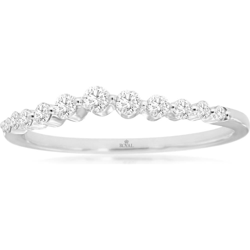 14K White Gold Diamond Wedding Band - 0.25 Carats Total Diamond Weight