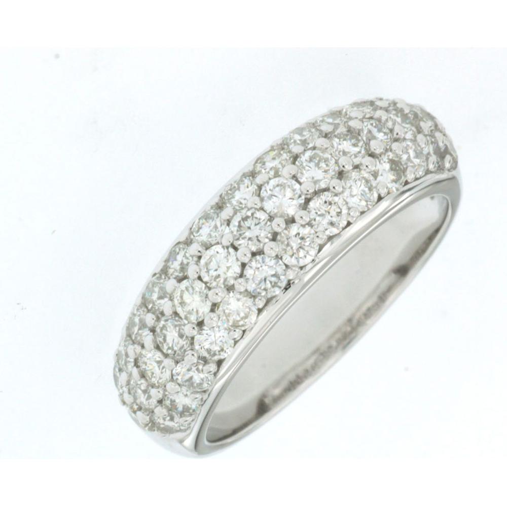 14K White Gold Diamond Wedding Band - 1.50 Carats Total Diamond Weight