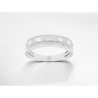 14K White Gold Diamond Wedding Band with Channel-Set Baguette and Prong-Set Round Brilliant Diamonds - 0.53 Total Carat Weight - Royal Jewelry