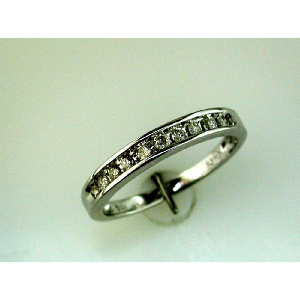 14K White Gold Diamond Wedding Band with Channel-Set Baguette and Round Cut Diamonds - 0.25 Carat Total Weight - Royal Jewelry