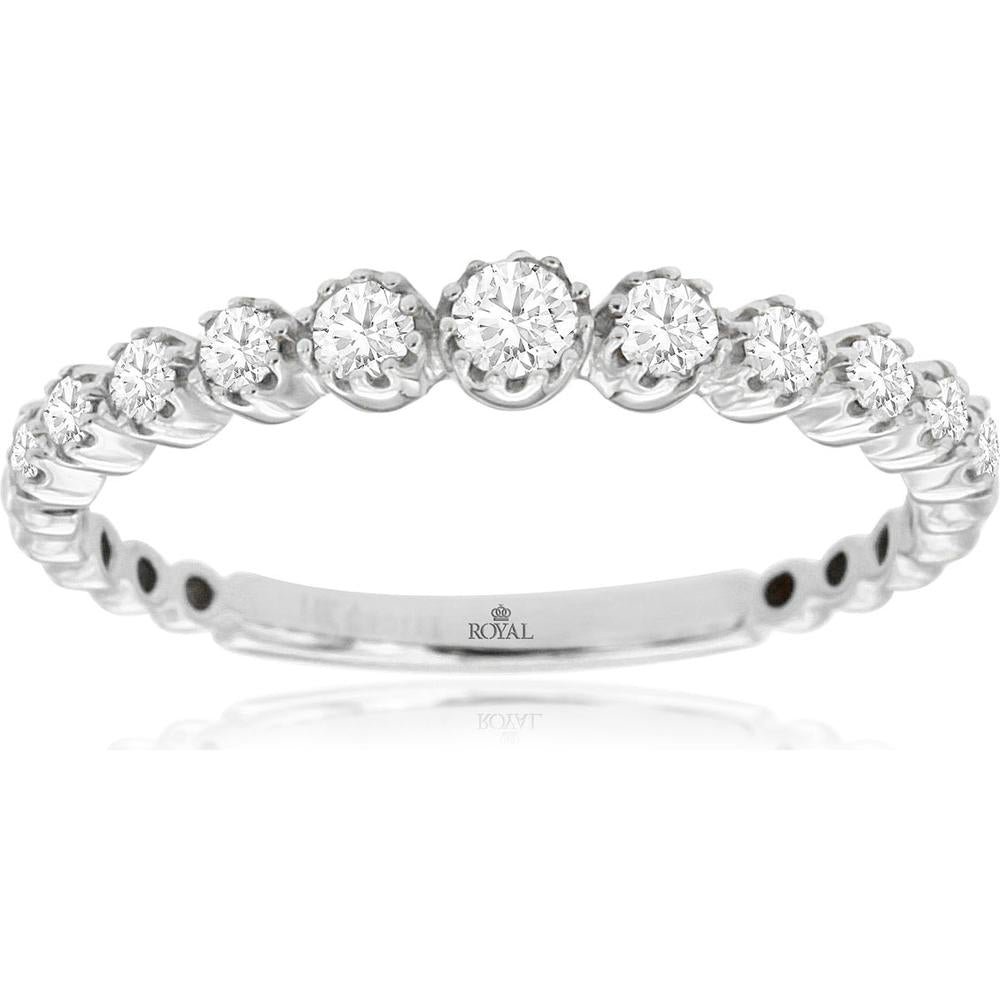 14K White Gold Diamond Wedding Band with Channel Set Round Diamonds - 0.33 Carats Total Diamond Weight