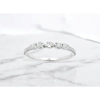 14K White Gold Diamond Wedding Band with Marquise Cut Center Diamond and Graduating Round Brilliant Side Stones - 0.35 Carat Center Stone - Royal Jewelry