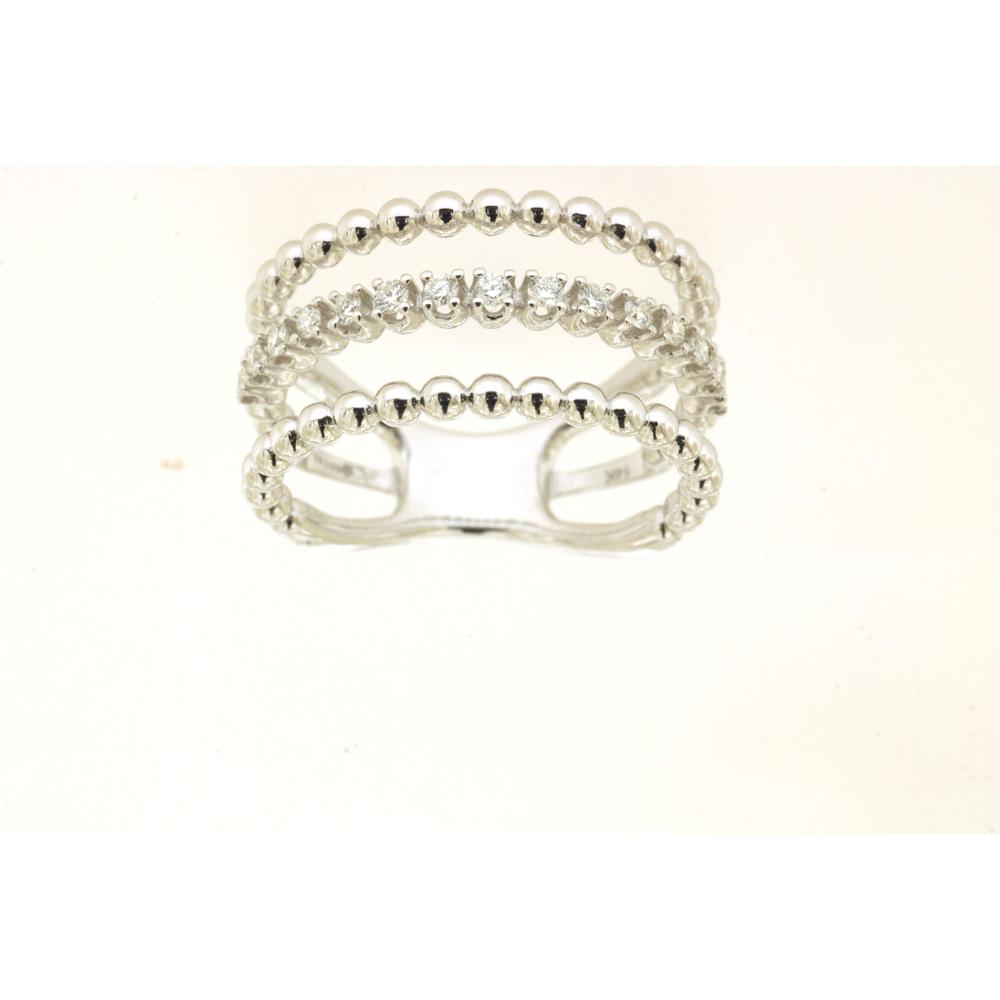 14K White Gold Diamond Wedding Band with Milgrain Detail - 0.23 Carats Total Diamond Weight