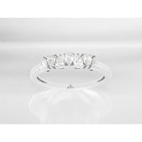 14K White Gold Diamond Wedding Band with Pear and Oval Diamond Design - 0.50 Carat Total Diamond Weight - Royal Jewelry